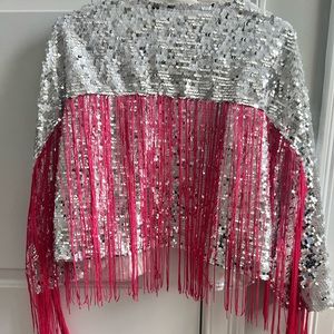 White Sequin Festival Jacket! Perfect for ERAS TOUR!!
